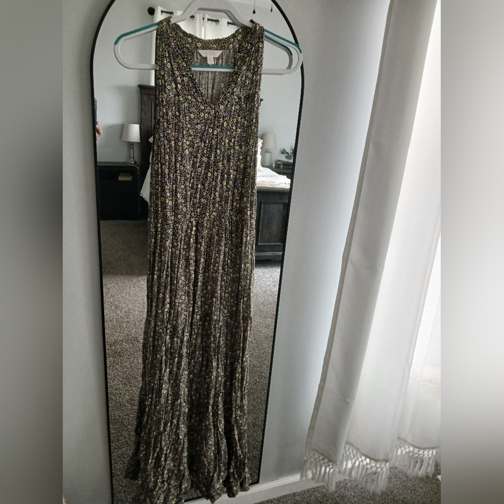 LC Lauren Conrad Floral Maxi Dress - Black and Yellow